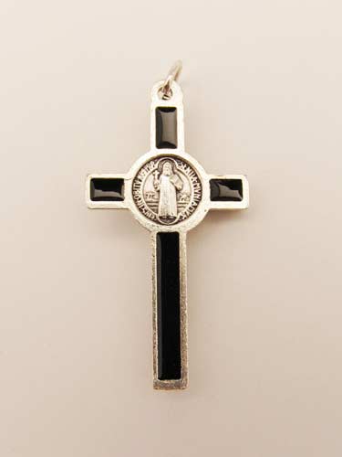 画像: 聖ベネディクト十字架（銀・黒） ※返品不可商品 