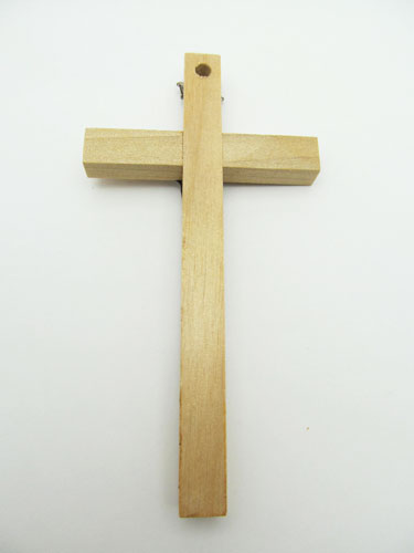 画像2: 小型 掛け十字架（木地色・像あり)※天然素材につき木目・節、色ムラなどあり