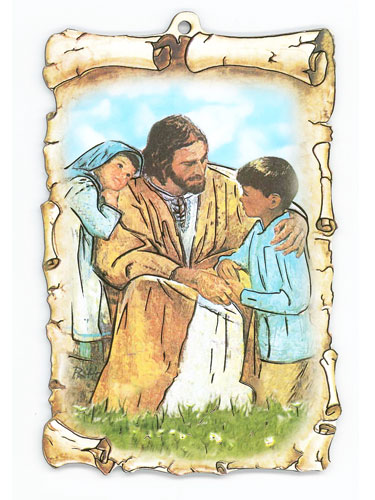 画像1: イエスと子どもたちのデコパージュ（２）