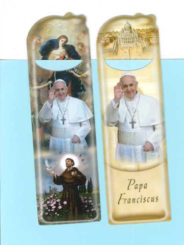 画像: ブックマーク 教皇フランシスコ（結び目を解くマリアとアシジの聖フランシスコ）お祈り付 