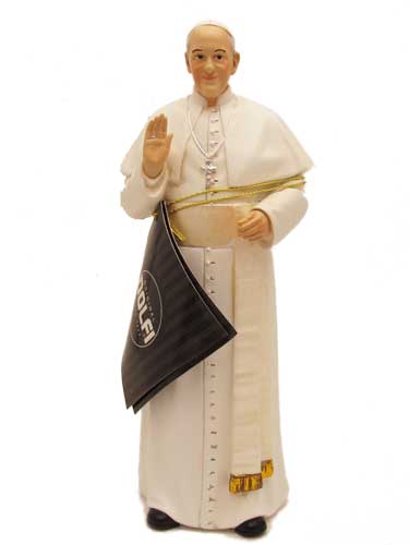 画像: 聖像 再生木材製教皇フランシスコ像(Pope Francis）