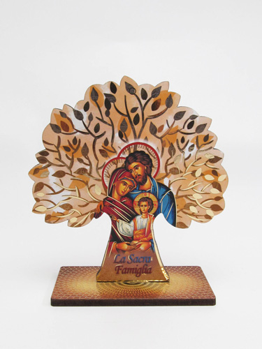 画像1: 生命の木と聖家族の木製卓上飾り 