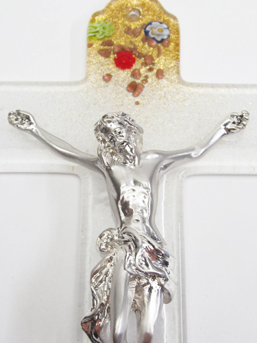 画像2: ムラノガラス製壁掛け十字架（像付）