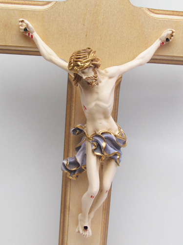 画像2: 木製台付十字架（像付・青）