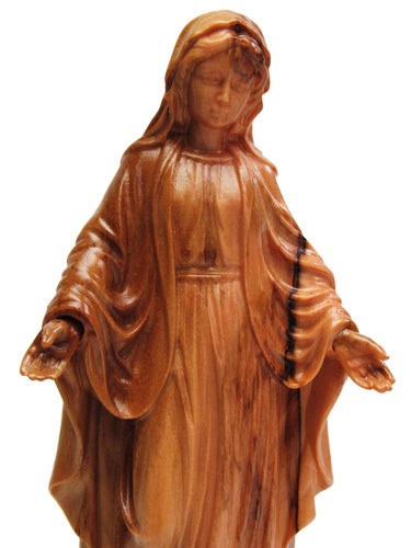 画像2: オリーブ製木彫り像（無原罪の聖母）約17cm