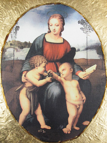 画像2: 金縁スクエア板絵 ひわの聖母（ラファエロ）