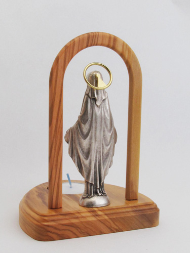 画像3: 金属像付オリーブ製キャンドルホルダー（無原罪の聖母） 