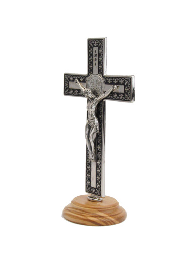画像2: 台付十字架（聖ベネディクト・銀黒 13.5cm） ※返品不可商品 