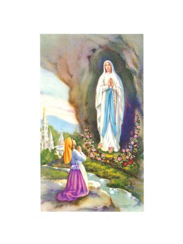 画像1: 特価ご絵  ルルドの聖母とベルナデッタと教会  (10枚セット) ※返品不可商品