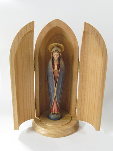 画像1: ドーム型木製マリア像（大型・着色） ※返品不可商品 
