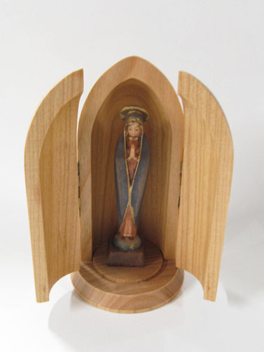 画像1: ドーム型木製マリア像（小型・着色） ※返品不可商品 