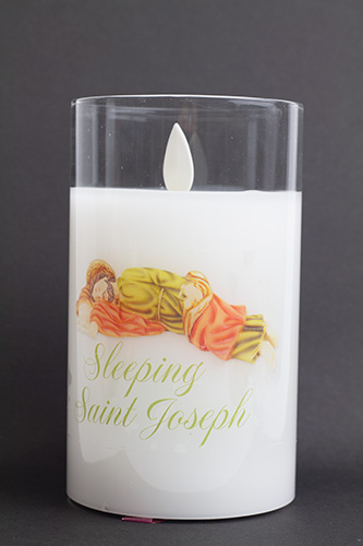 画像1: LED REAL CANDLE with Vanilla Wax（Sleeping Saint Joseph)