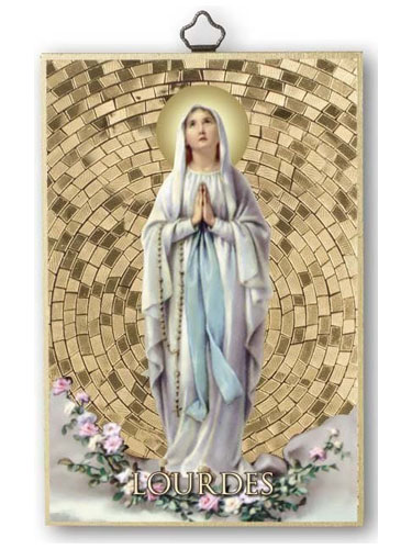 画像1: 壁掛け板絵  ルルドの聖母