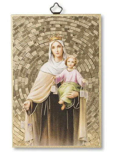 画像1: 壁掛け板絵  カルメル山の聖母