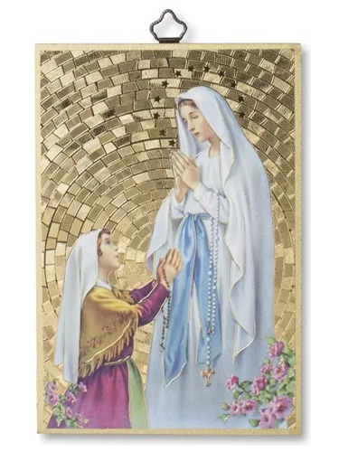 画像1: 壁掛け板絵  聖母とベルナデッタ