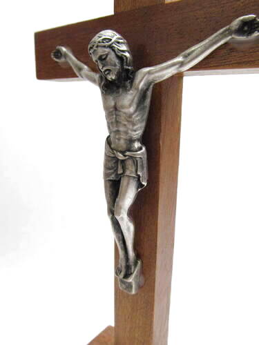 画像2: 木製台付十字架（金属像付き）※返品不可商品