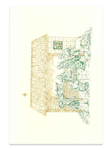 画像1: 二つ折りクリスマスカード ご降誕（緑） ※返品不可商品