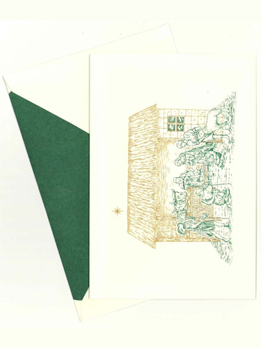 画像2: 二つ折りクリスマスカード ご降誕（緑） ※返品不可商品