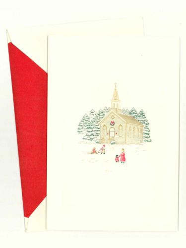 画像2: 二つ折りクリスマスカード 教会 ※返品不可商品