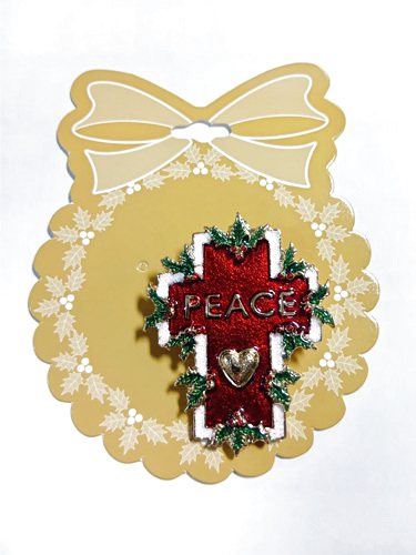画像1: 十字架PEACE ブローチ　※返品不可商品