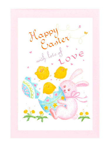 画像2: カリグラフィーデザイン イースターカード 封筒付き（ピンク）※返品不可商品