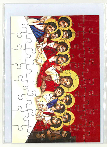 画像1: 封筒付聖画メッセージパズル(イコン・最後の晩餐） ※返品不可商品