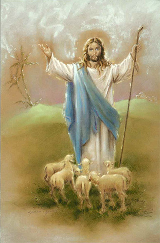 画像1: 2つ折りカード よき牧者イエス ※返品不可商品