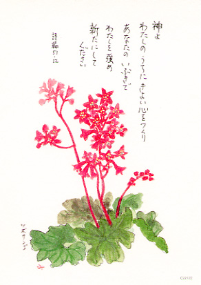 画像1: 花と祈りポストカード　ツボサンゴ（5枚組）